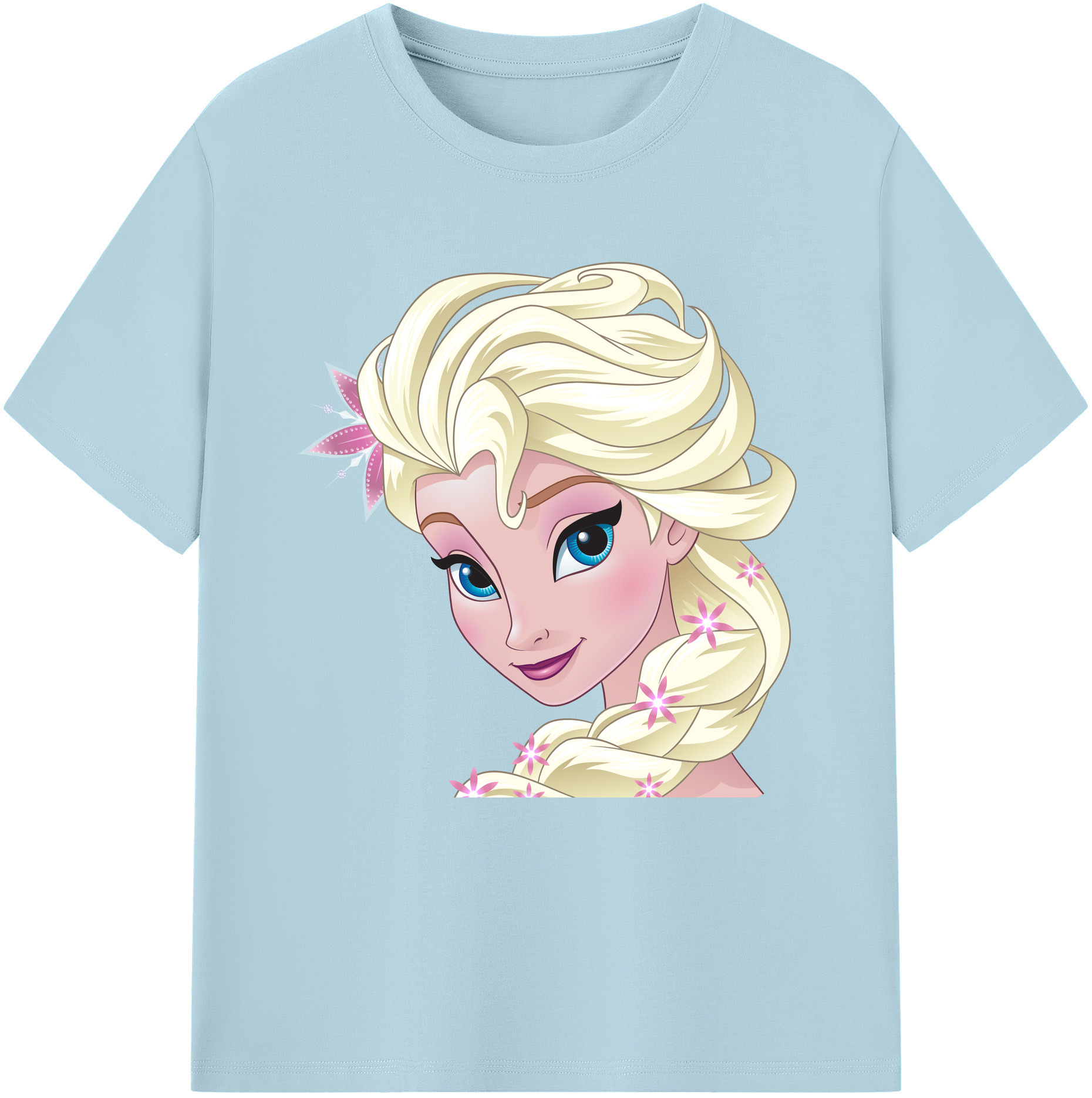 （画像用） アナと雪の女王 アンナ エルサ Frozen Anna Elsa 綿100％半袖Tシャツ（フロントプリント）